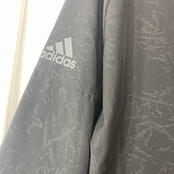 Adidas women's medium jacket light weight black zip front hooded gray pattern - Picture 2 of 16